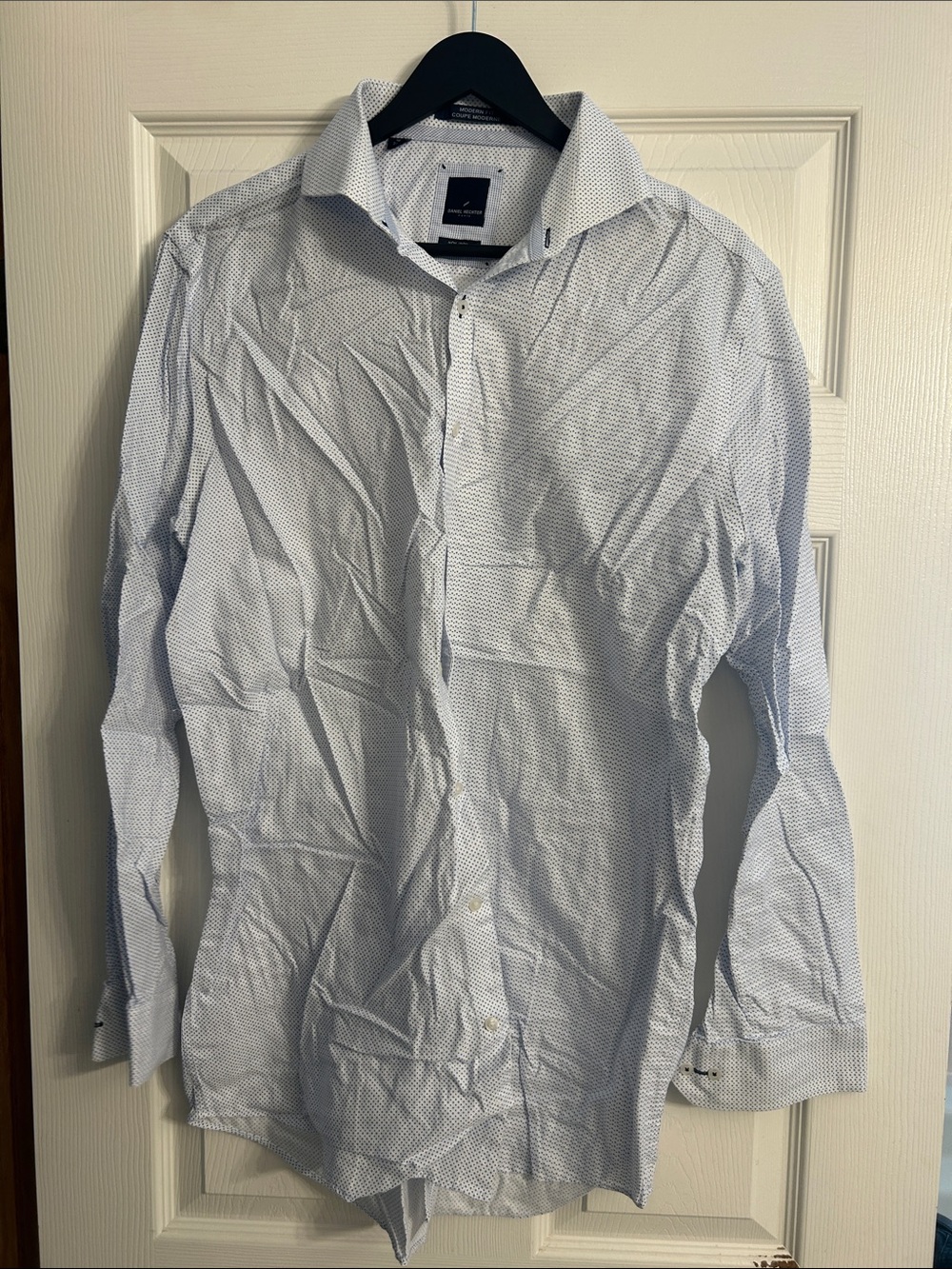 Daniel Hechter Light Blue Micro-Pattern Dress Shirt